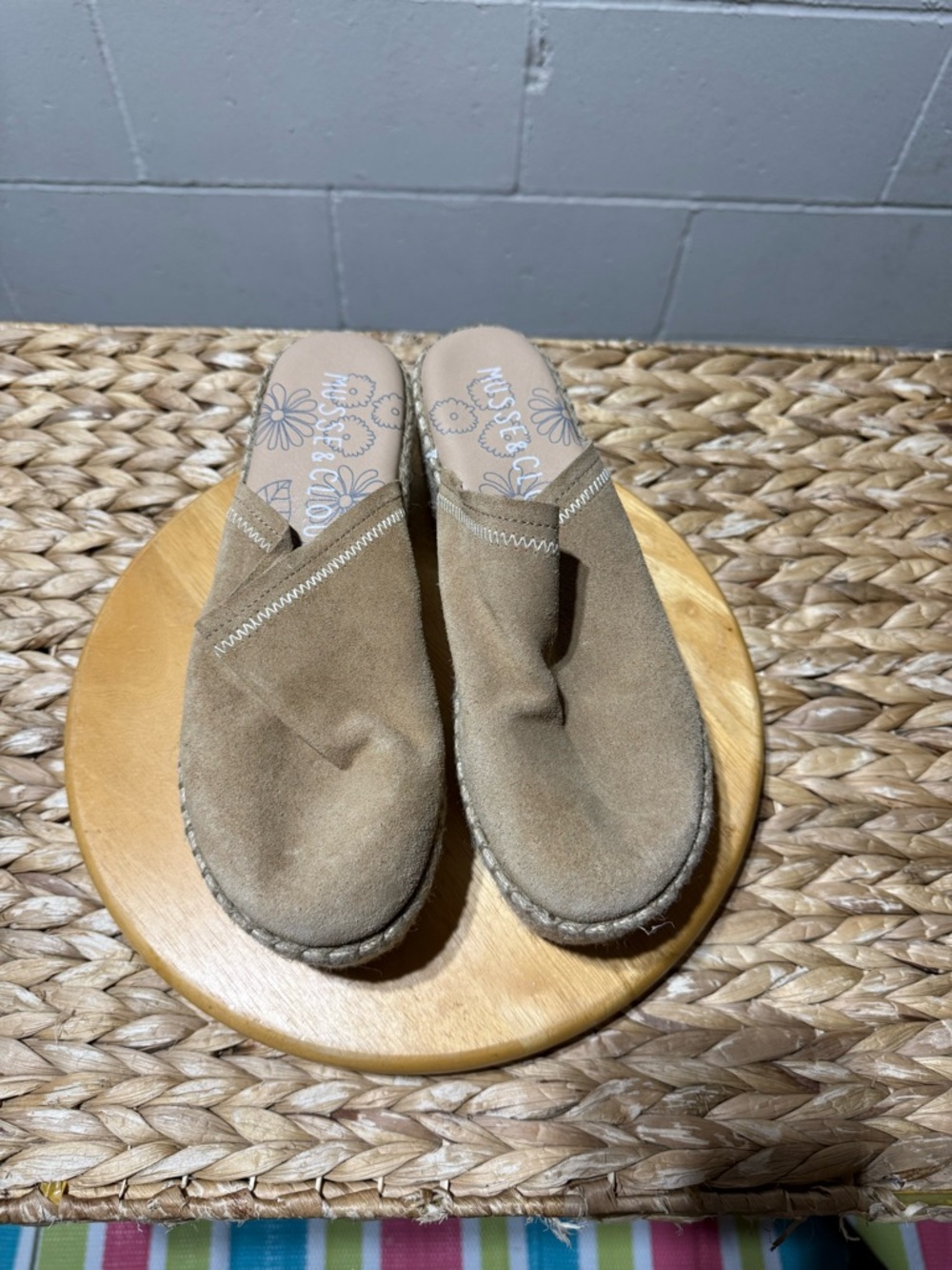 Brown Suede Slip-On Mules